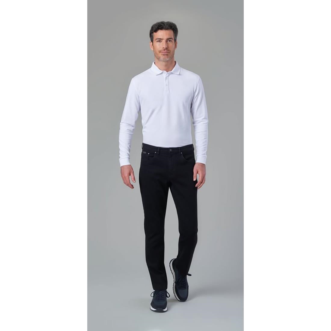 Brook Taverner Frederick Mens Long Sleeve Polo Shirt White Size 2XL - Image 3