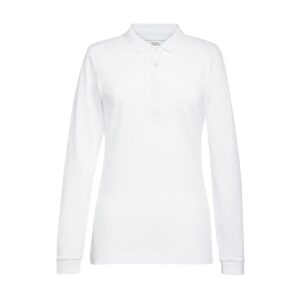 Brook Taverner Anna Womens Long Sleeve Polo Shirt White Size 2XL