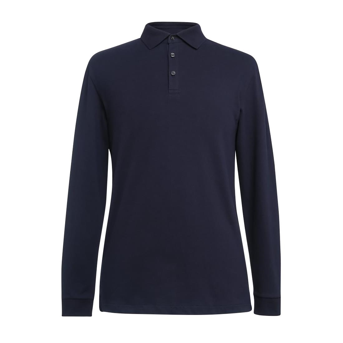 Brook Taverner Frederick Mens Long Sleeve Polo Shirt Navy Size 2XL