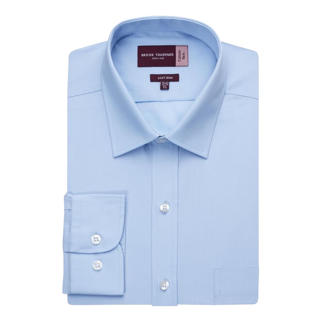 Brook Taverner Mens Long Sleeve Rapino Shirt Blue 15 1/2" - Image 2