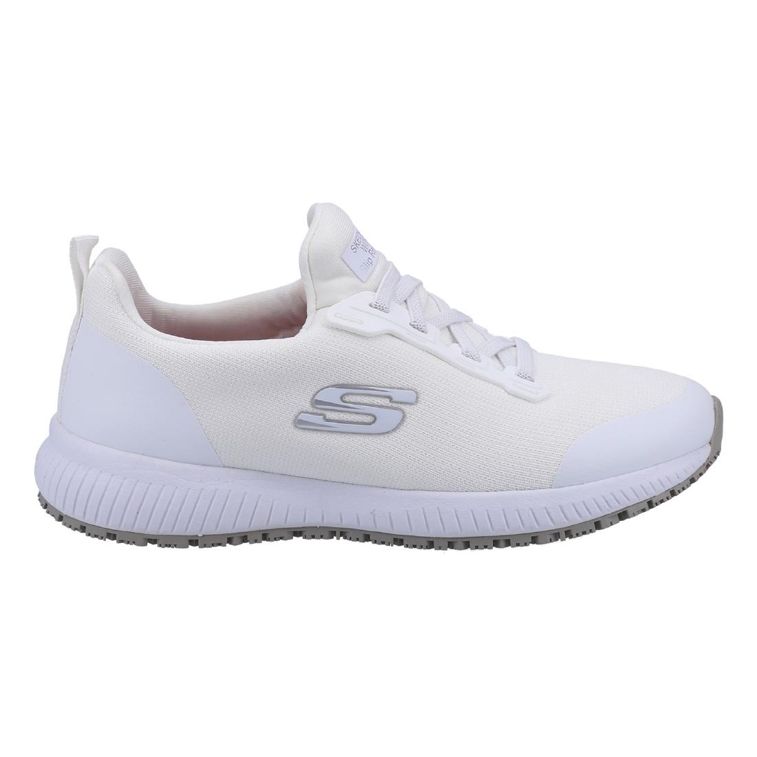 Skechers Womens Slip Resistant Squad Trainers White 36 - Image 5