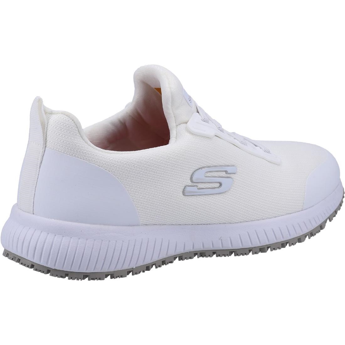 Skechers Womens Slip Resistant Squad Trainers White 36 - Image 8