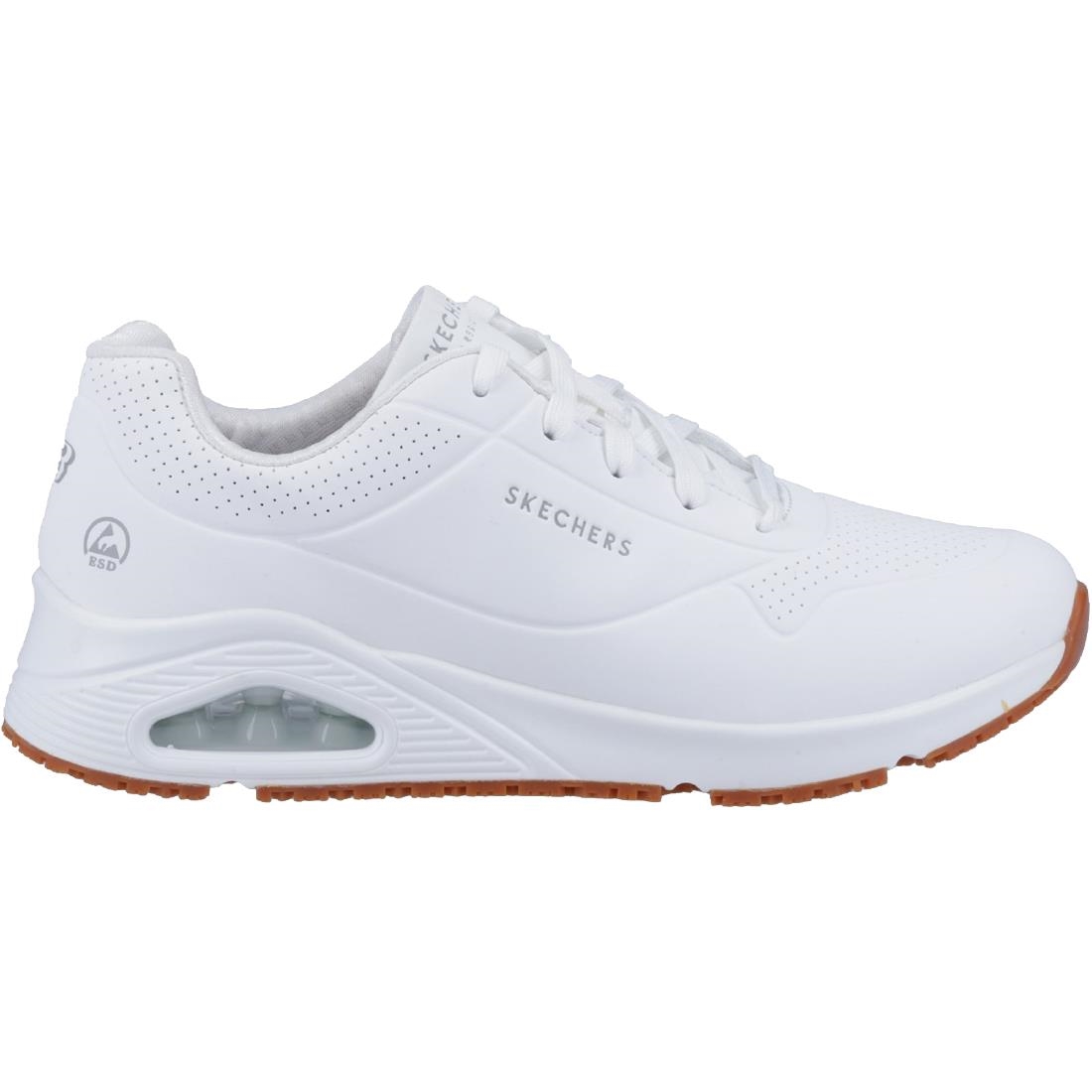 Skechers Mens UNO Slip Resistant Trainers 41 White - Image 3