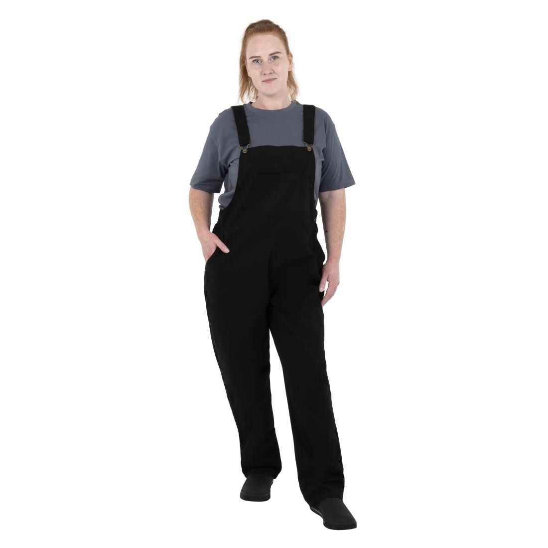 Southside Bib & Brace Cotton Canvas Dungarees Cotton Black L - Image 2