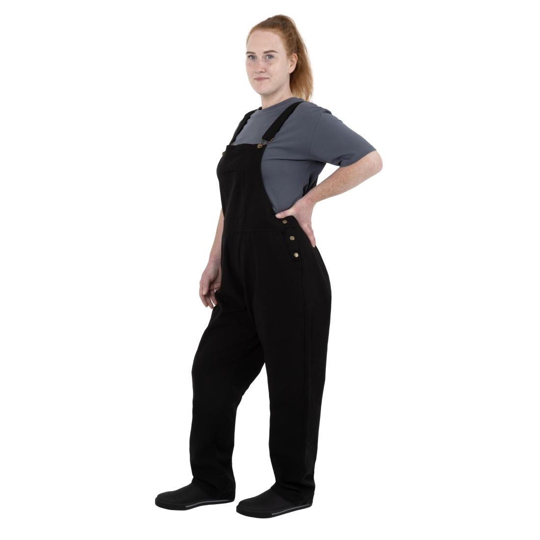Southside Bib & Brace Cotton Canvas Dungarees Cotton Black L - Image 3