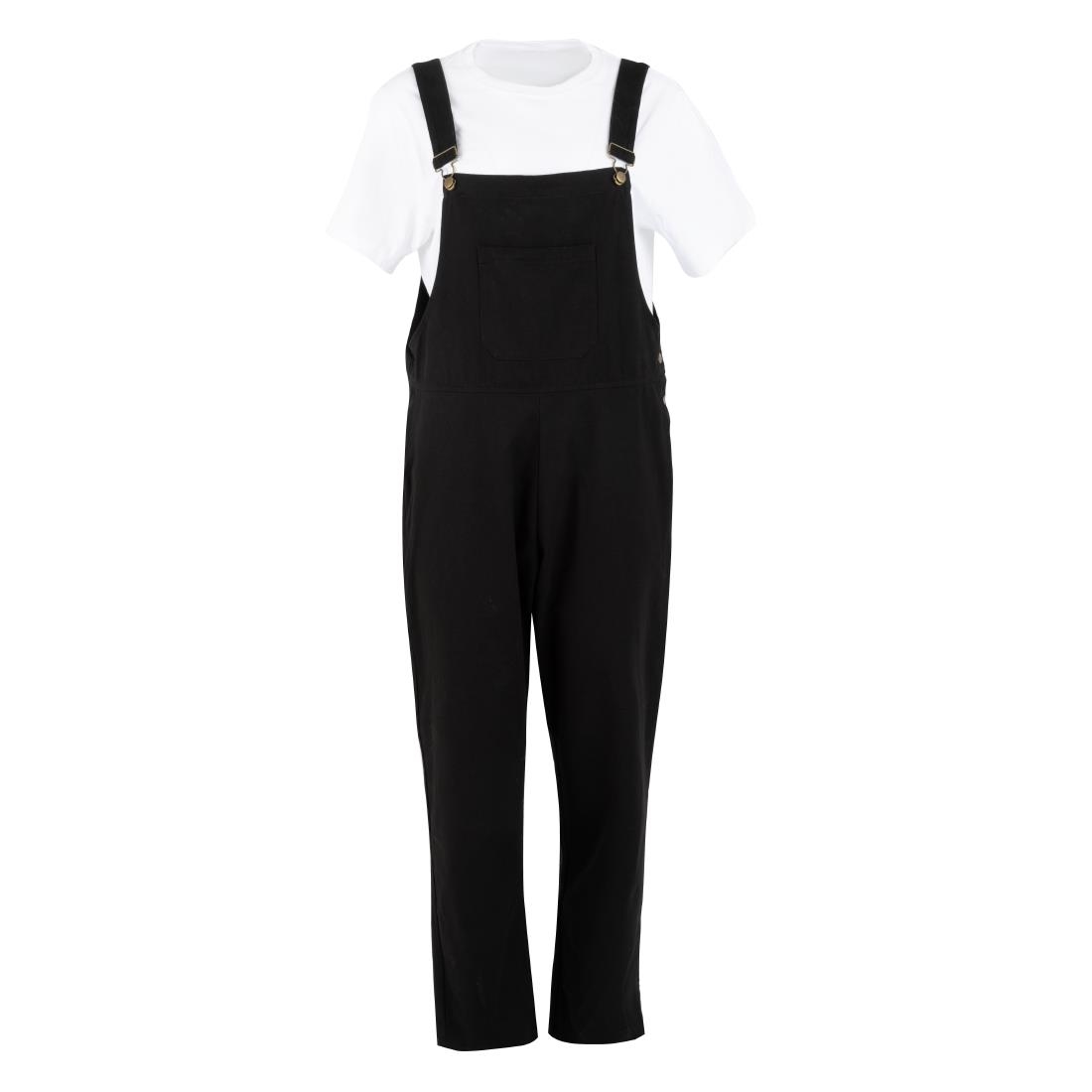 Southside Bib & Brace Cotton Canvas Dungarees Cotton Black L