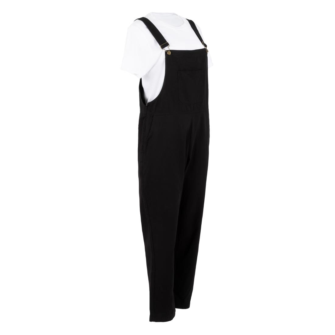 Southside Bib & Brace Cotton Canvas Dungarees Cotton Black L - Image 5