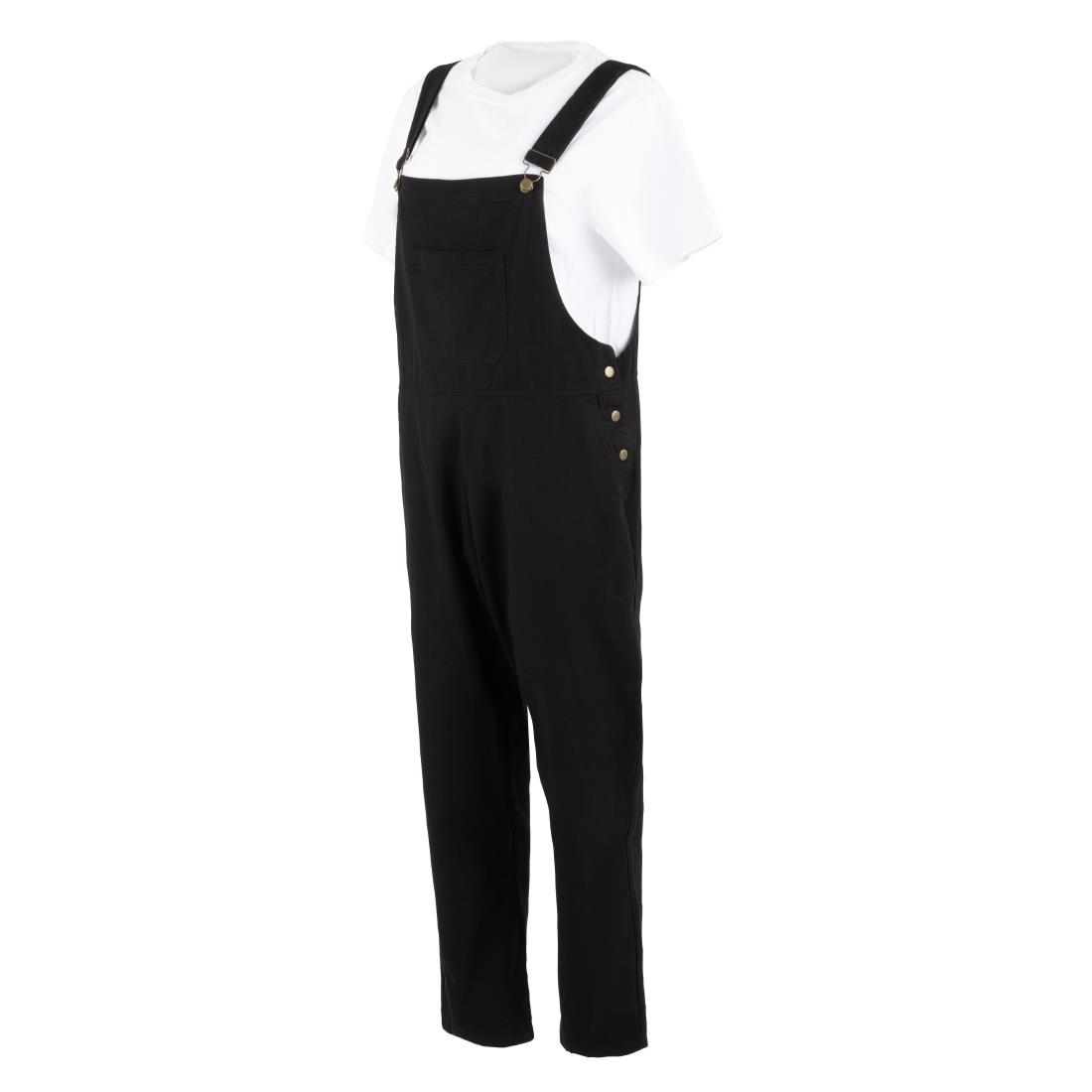 Southside Bib & Brace Cotton Canvas Dungarees Cotton Black L - Image 6