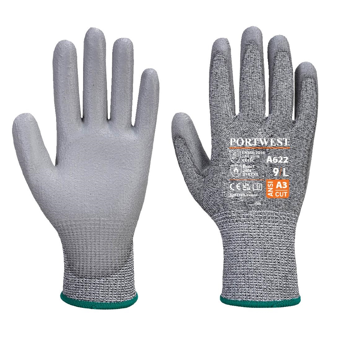 Portwest Grey Cut C13 PU Glove Size L - Image 2