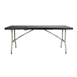 Bolero Rectangular Centre Folding Table 6ft Black