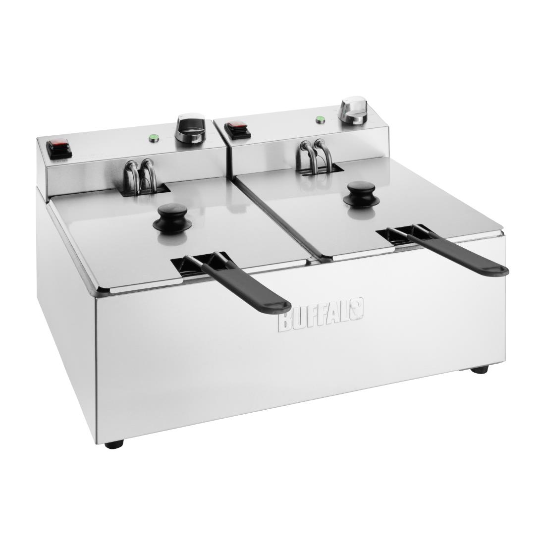 Buffalo Twin Tank Twin Basket 2x5Ltr Countertop Fryer 2x2.8kW