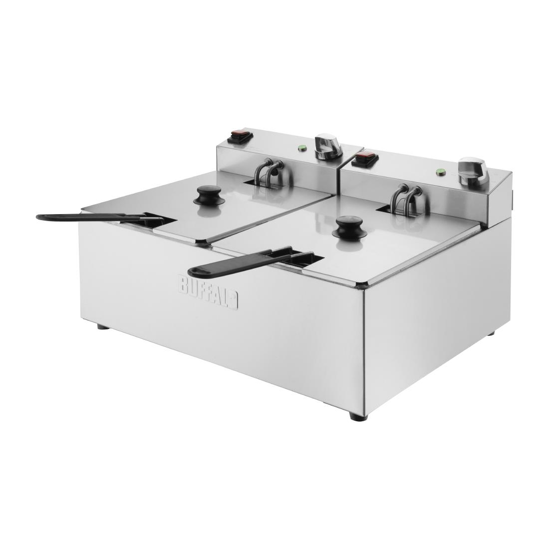 Buffalo Twin Tank Twin Basket 2x5Ltr Countertop Fryer 2x2.8kW - Image 4