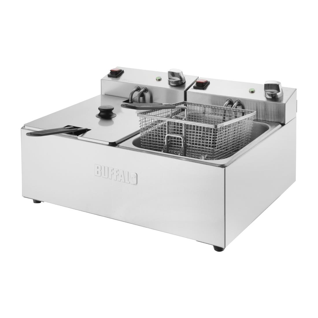 Buffalo Twin Tank Twin Basket 2x5Ltr Countertop Fryer 2x2.8kW - Image 6