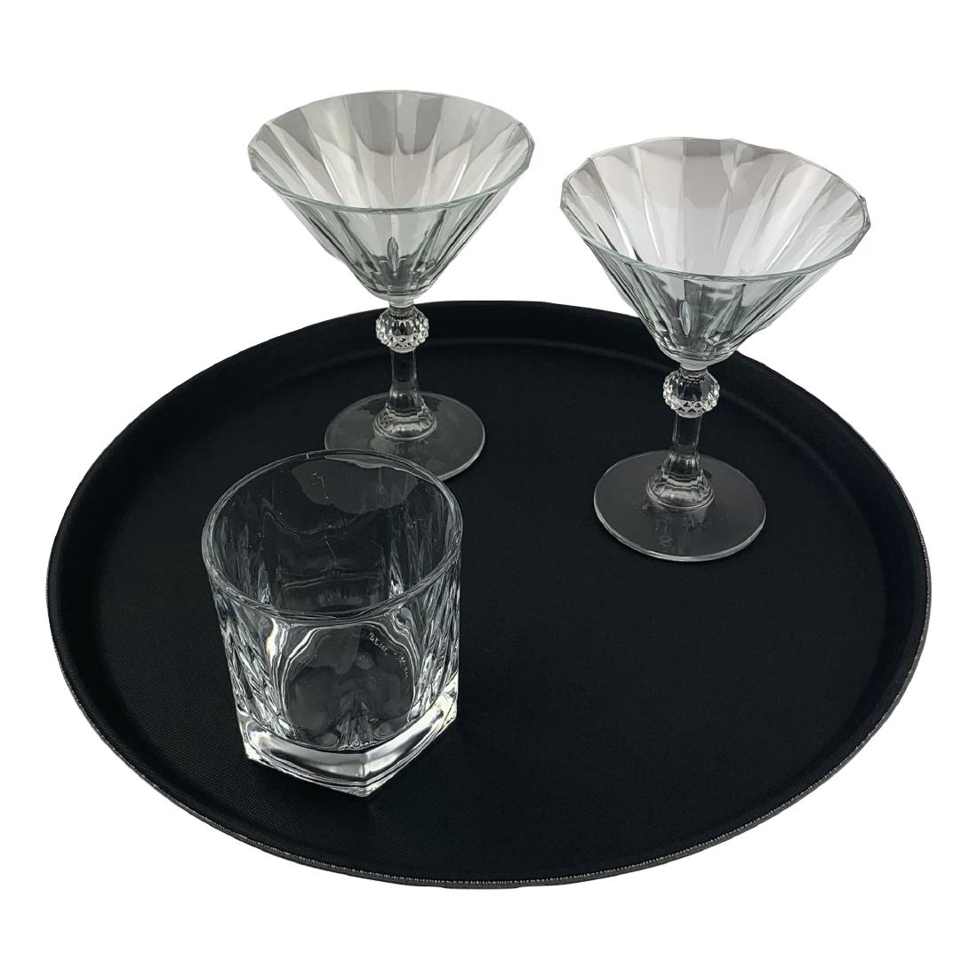Beaumont Non-Slip Round Tray Black 355mm - Image 2