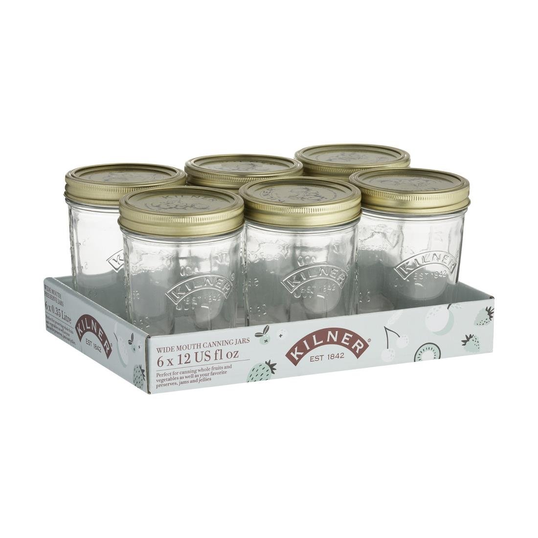 Kilner Wide Mouth 350ml Jar (6 Pack)