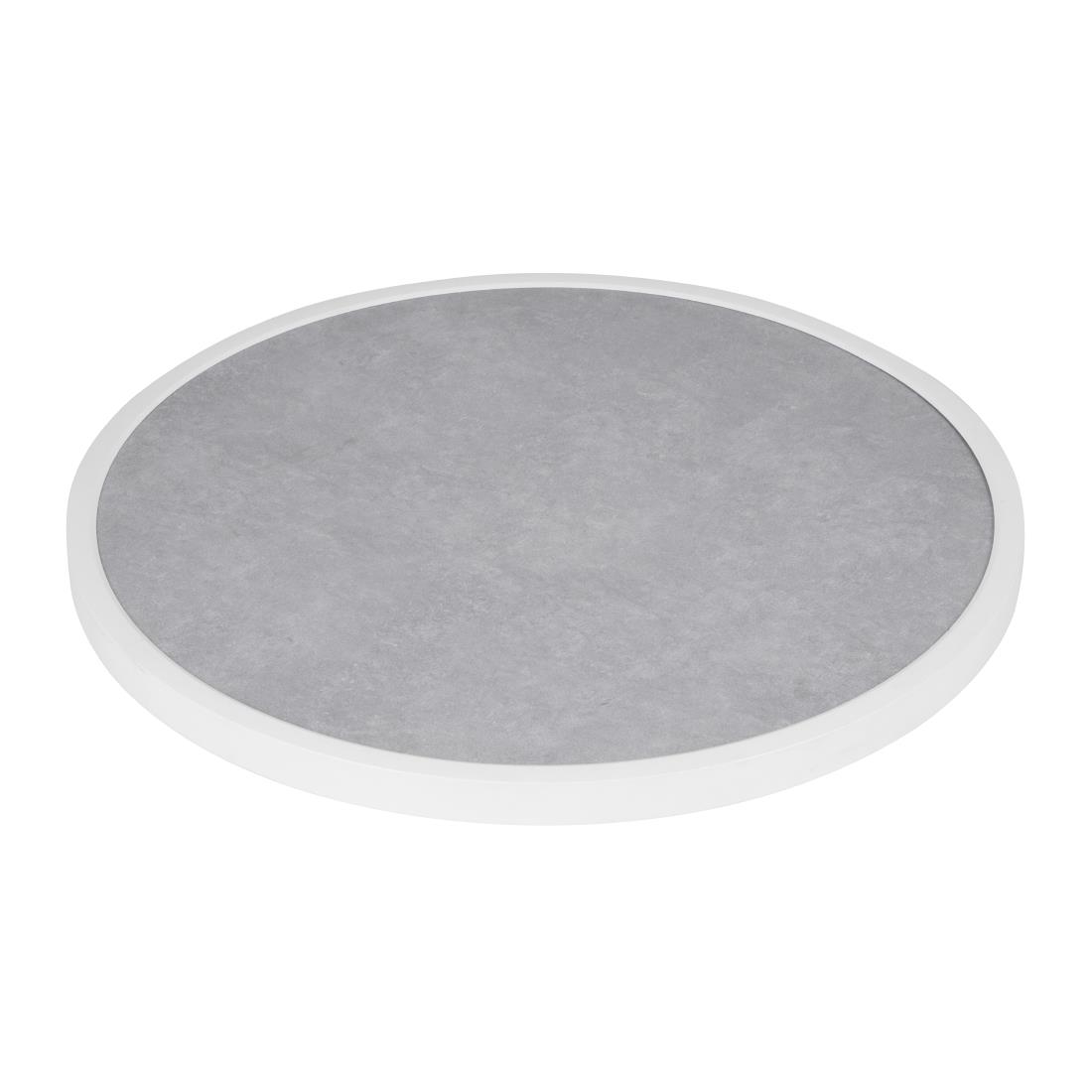 Bolero Fibre Glass Round Table Top Grey Stone Effect 580mm - Image 2