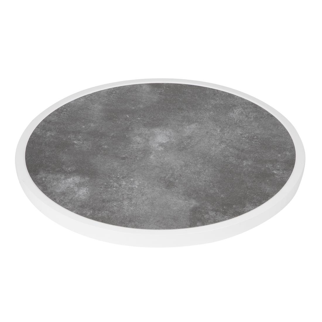 Bolero Fibre Glass Round Table Top Dark Stone Effect 580mm - Image 2