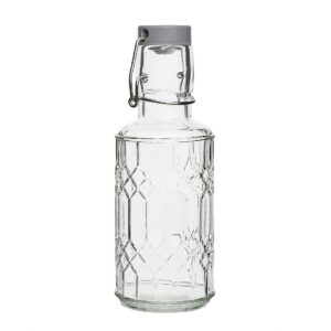 Olympia Geo Glass Water Bottle with Stopper 380ml (6 Pack)