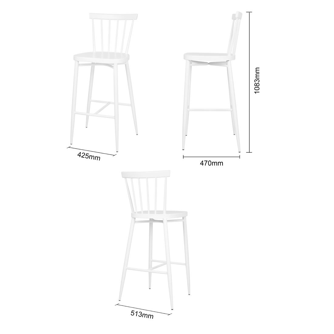 Bolero Windsor Aluminium White High Stools (2 Pack) - Image 5