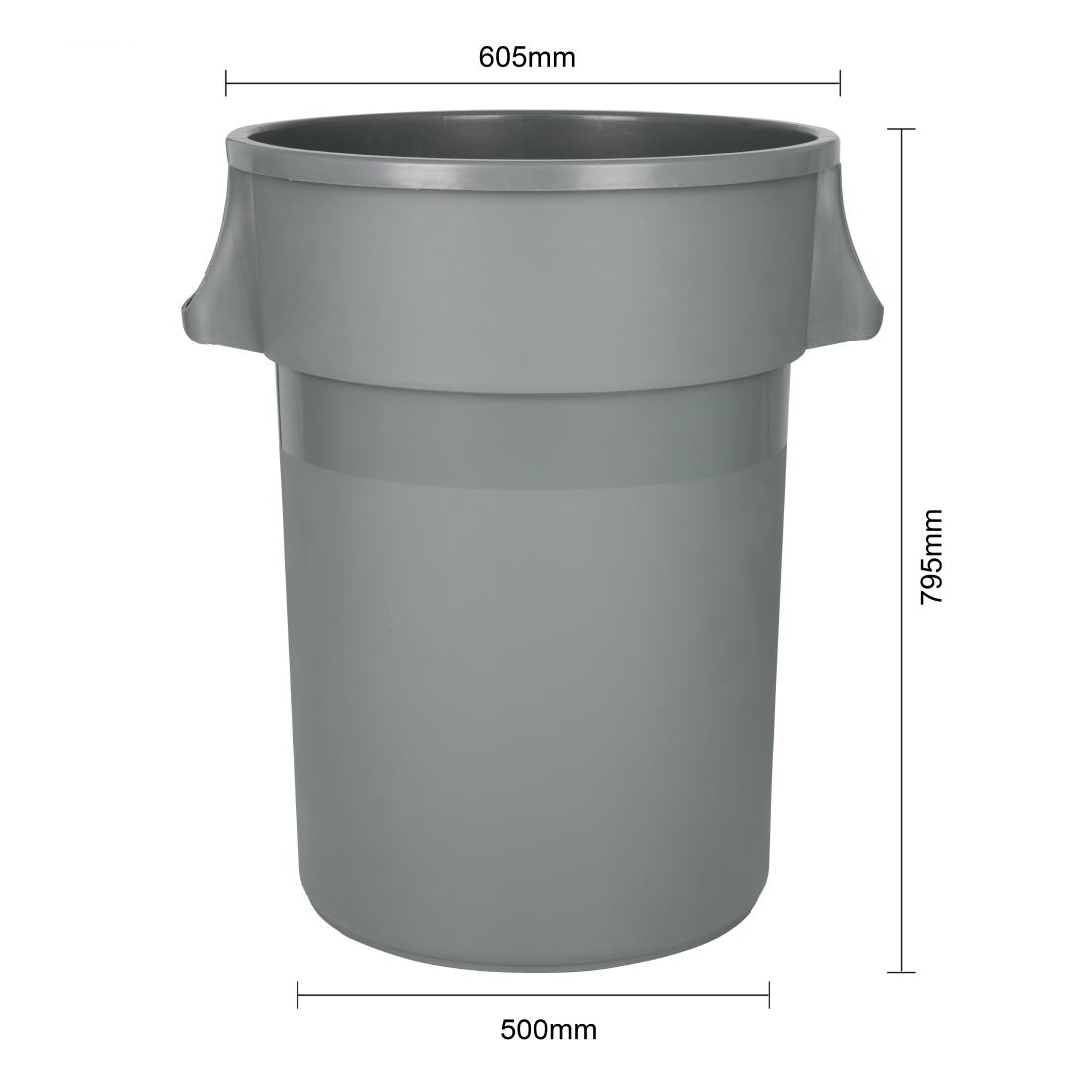 Jantex Heavy-Duty Round Bin Grey 160Ltr - Image 6