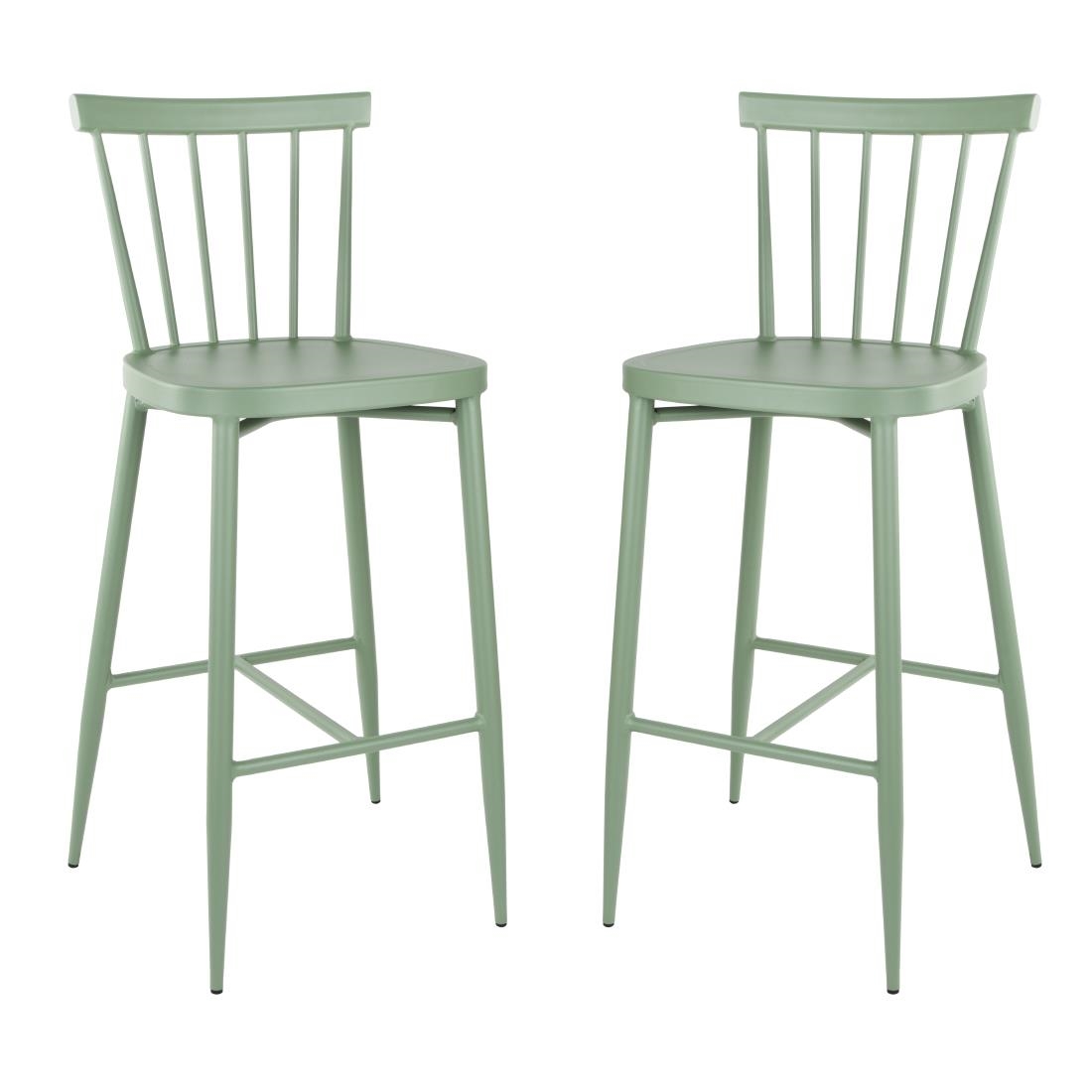 Bolero Windsor Aluminium Green High Stools (2 Pack) - Image 4