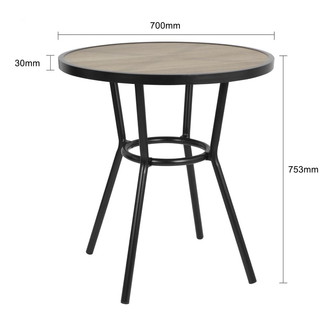 Bolero Marston Round Outdoor Table Black 700mm - Image 6