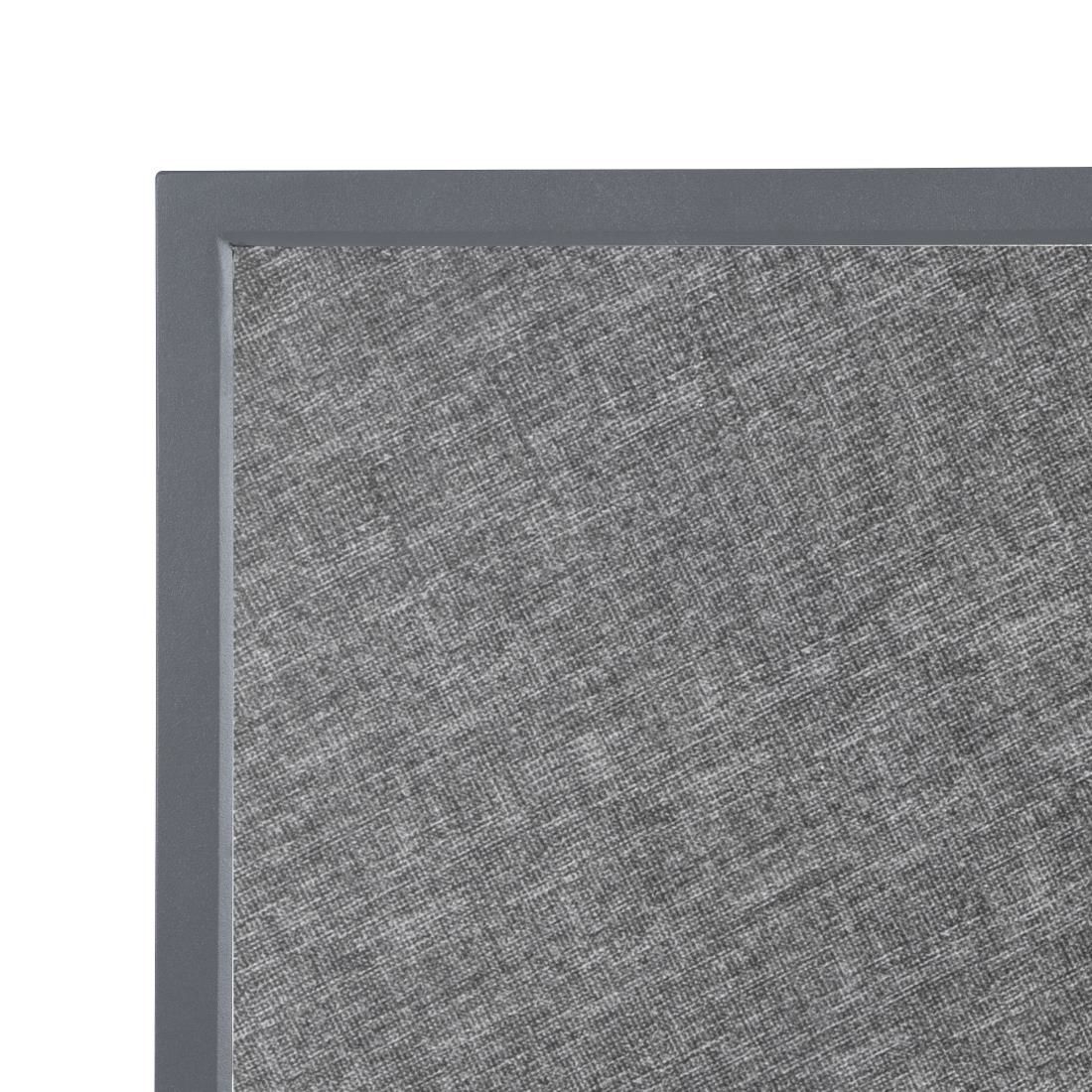 Bolero Black Brushed Mix Outdoor Tempered Glass Table Top Square Grey Trim 700mm - Image 3