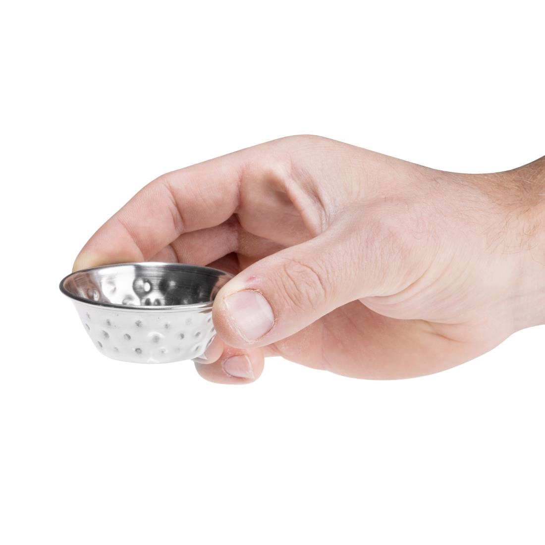 Olympia Hammered Stainless Steel Sauce Cups 45ml (12 Pack) - Image 5