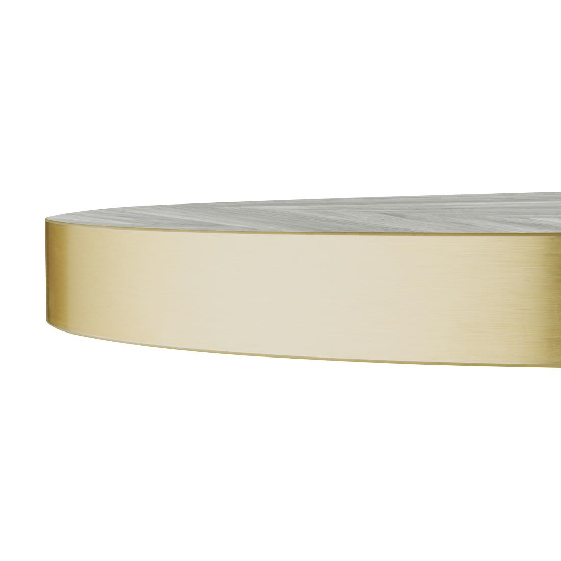 Bolero Pre-Drilled Round Table Top Chevron Design 600mm - Image 4
