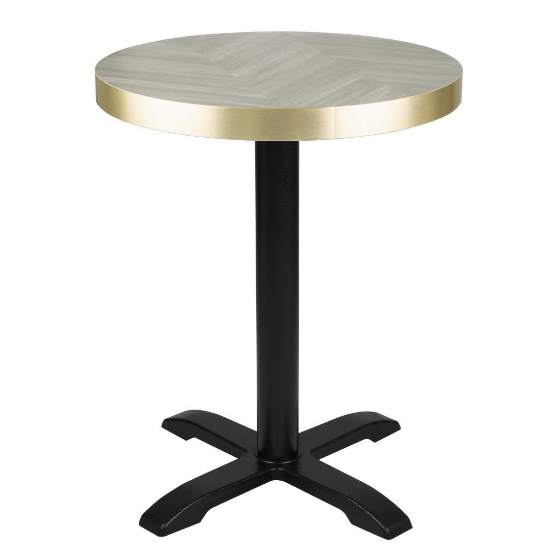 Bolero Pre-Drilled Round Table Top Chevron Design 600mm - Image 6