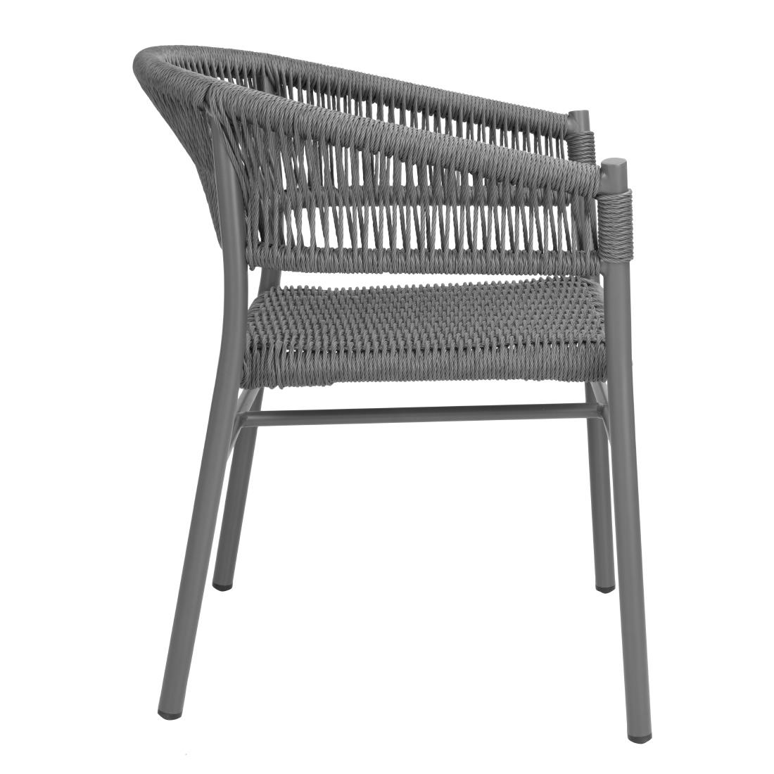 Bolero Florence Grey Mix Rope Twist Wicker Chairs (2 Pack) - Image 2
