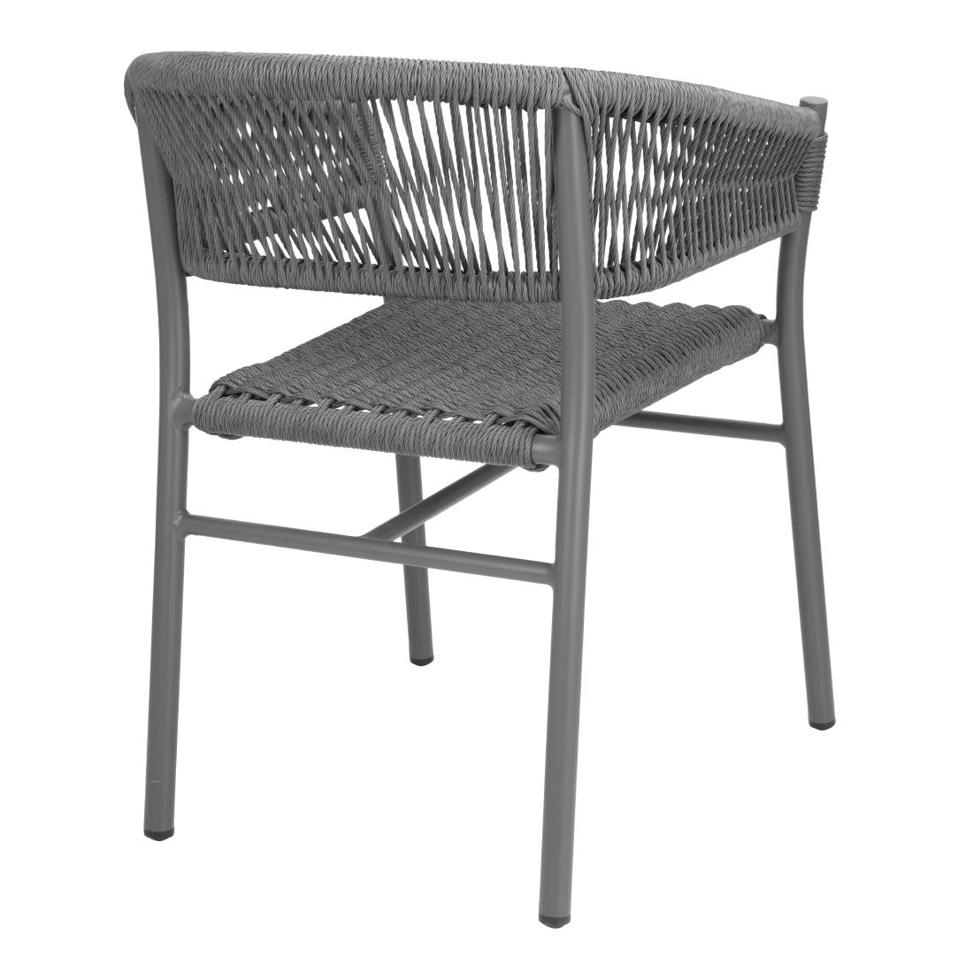 Bolero Florence Grey Mix Rope Twist Wicker Chairs (2 Pack) - Image 3