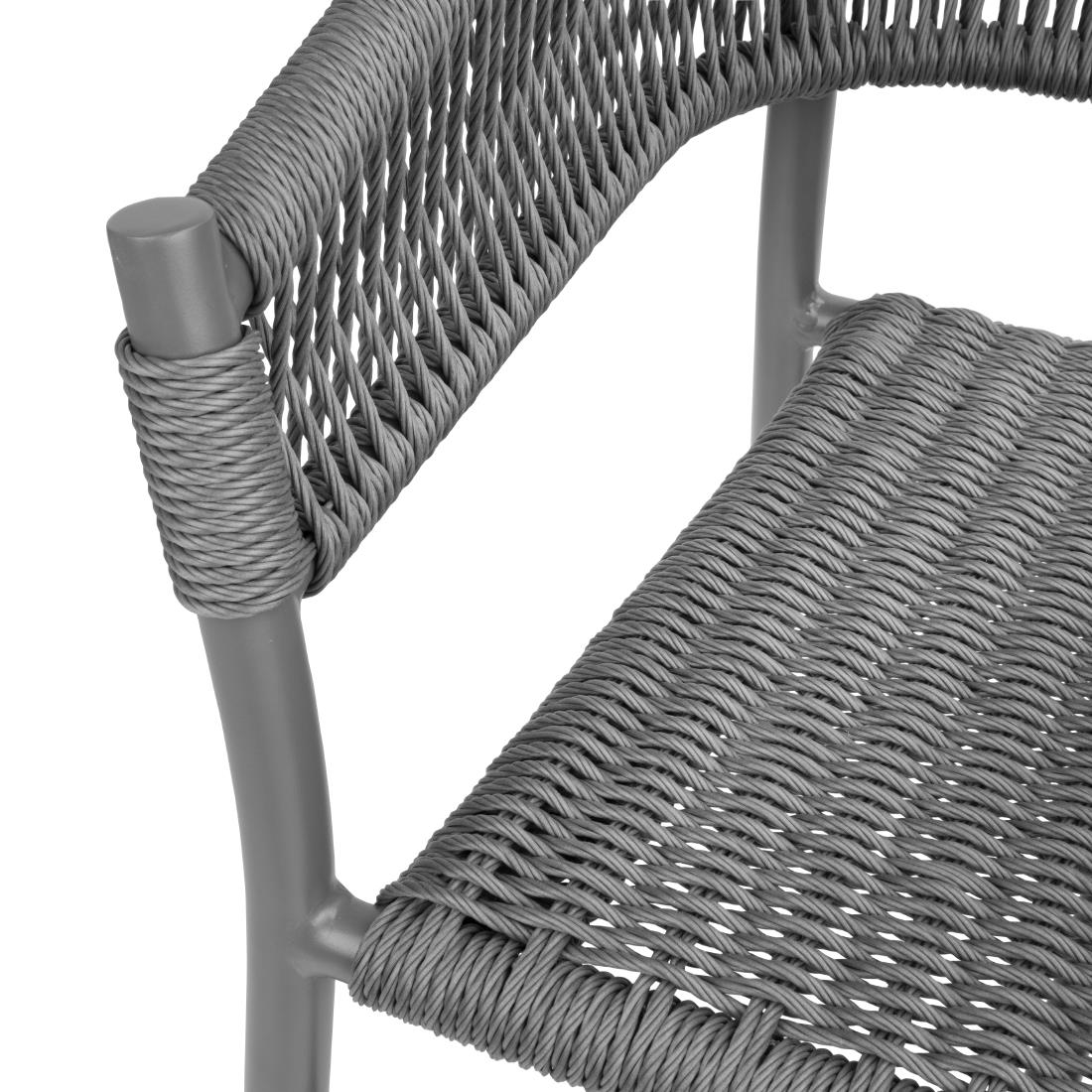Bolero Florence Grey Mix Rope Twist Wicker Chairs (2 Pack) - Image 5