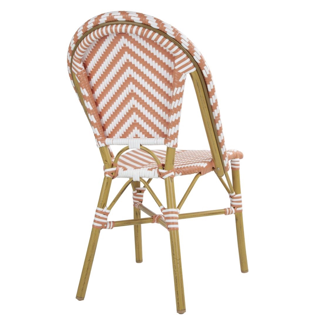 Bolero Parisian Style Rattan Side Chair Coral (2 Pack) - Image 4