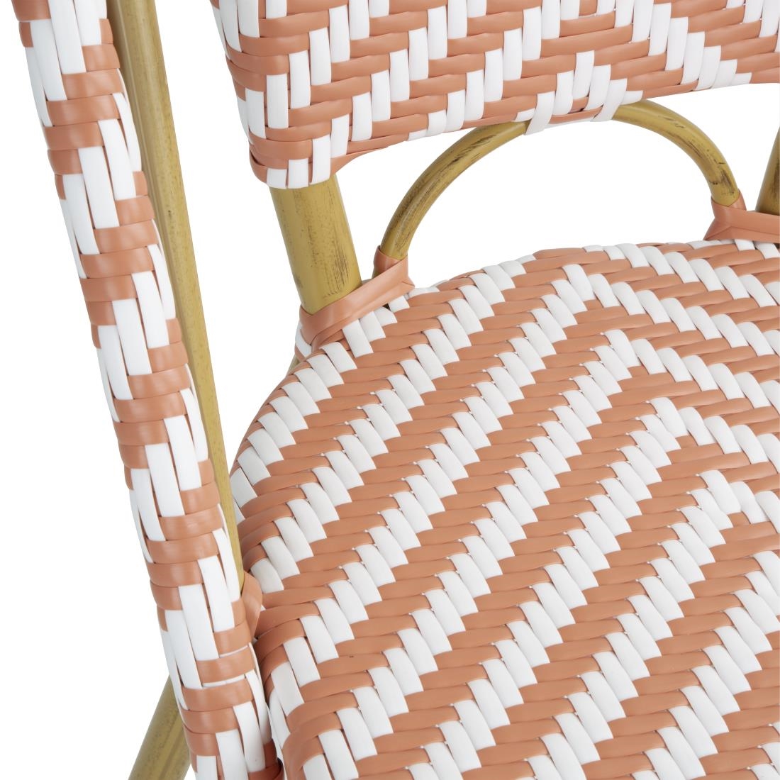 Bolero Parisian Style Rattan Side Chair Coral (2 Pack) - Image 5