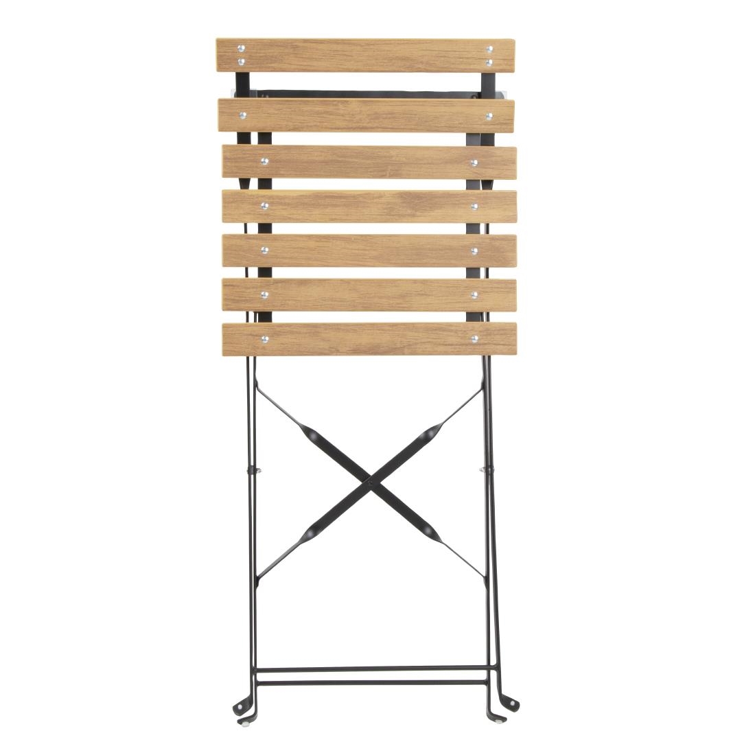 Bolero Perth Wood Effect Pavement Style Steel Folding Chairs (2 Pack) - Image 8