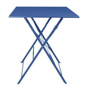Bolero Perth Dark Navy Pavement Style Steel Table Square 600mm