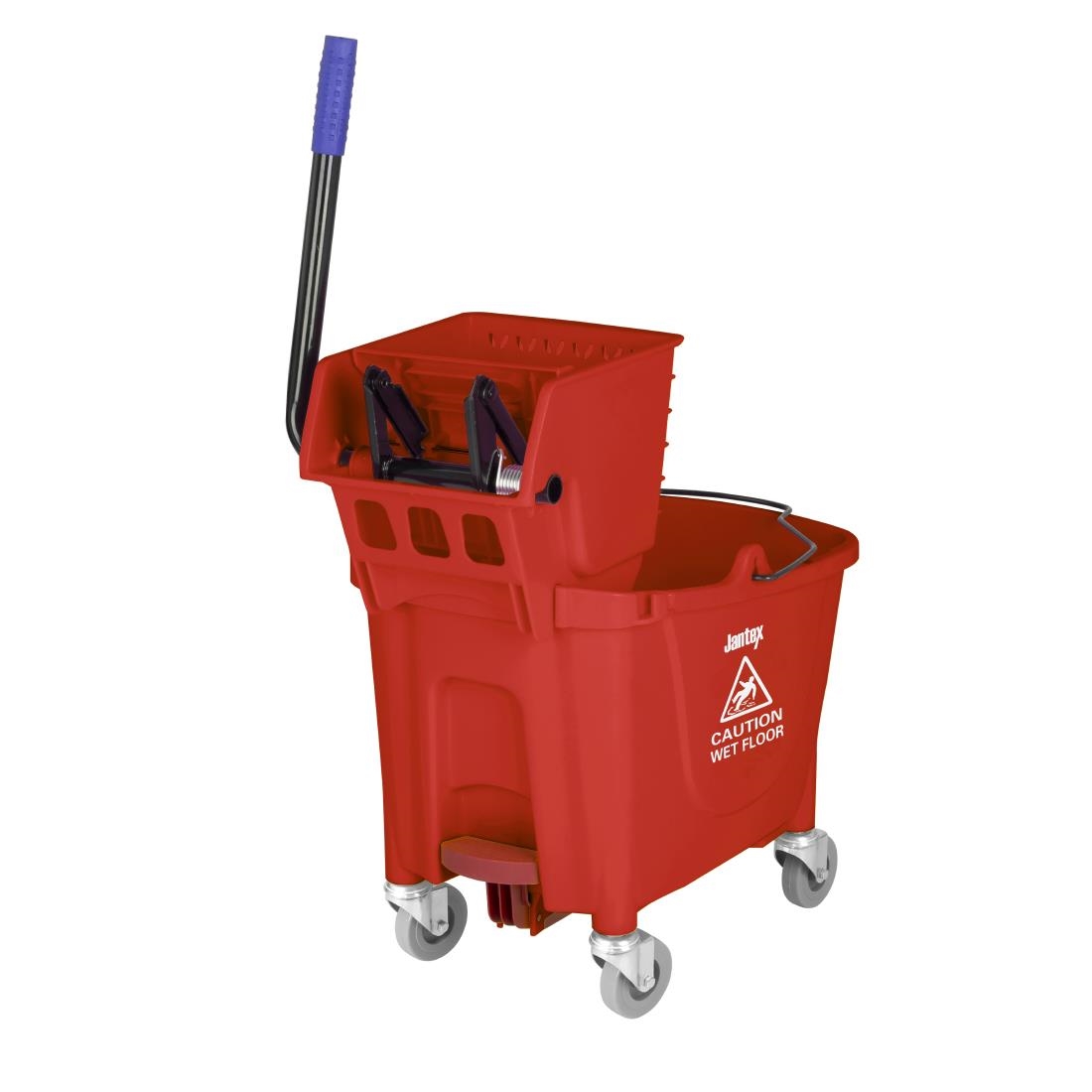 Jantex 30ltr Mop Bucket with Foot Pedal release - Red - Image 2