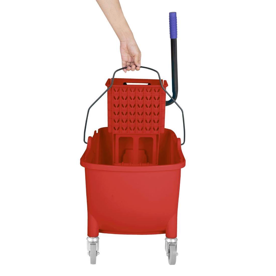 Jantex 30ltr Mop Bucket with Foot Pedal release - Red - Image 6