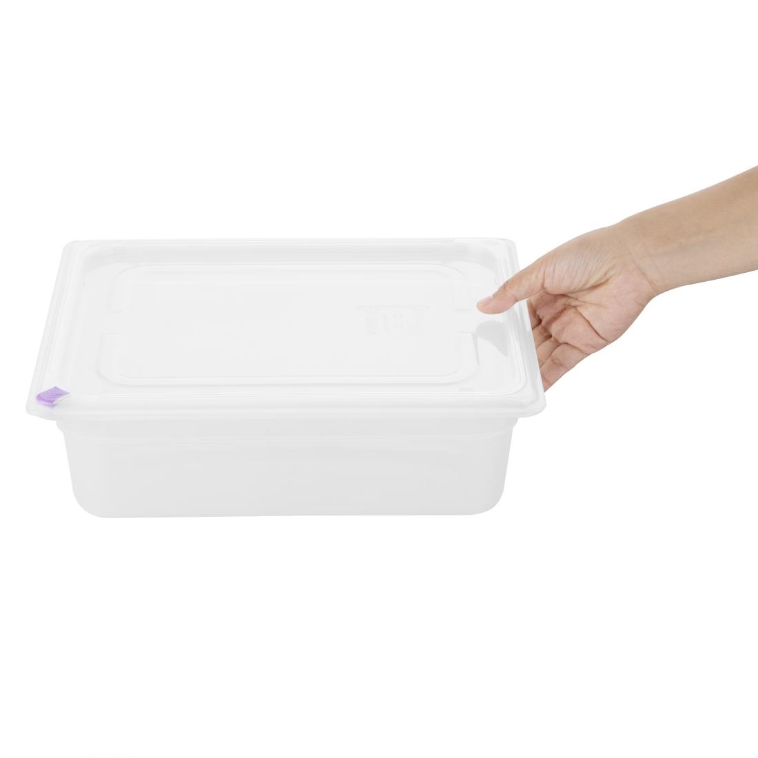 Hygiplas Click Polypropylene 1/2 Gastronorm Tray 100mm (4 Pack) - Image 4