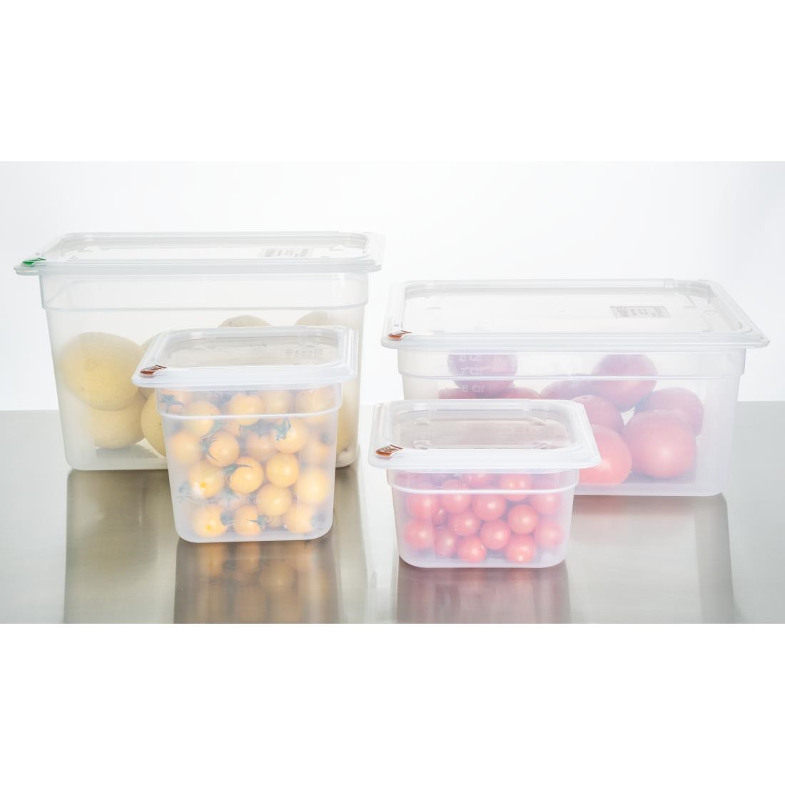 Hygiplas Click PP GN Container 1/3 with Lid & 7 Colour Clips 200mm 6.9Ltr (4 Pack) - Image 6