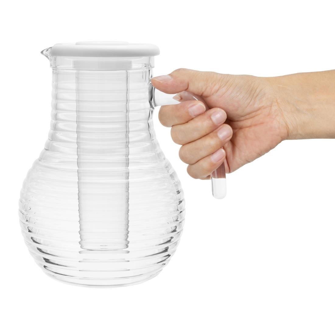Olympia Kristallon Jug With Cooling Tube Polycarbonate Ridged 1600ml - Image 2