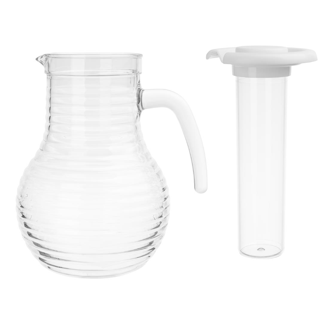 Olympia Kristallon Jug With Cooling Tube Polycarbonate Ridged 1600ml - Image 3
