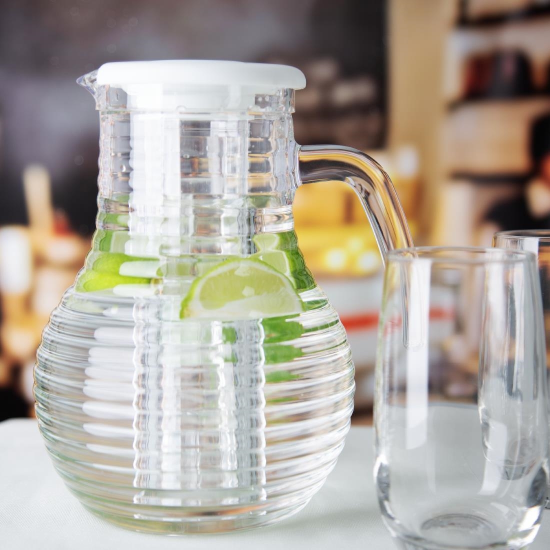 Olympia Kristallon Jug With Cooling Tube Polycarbonate Ridged 1600ml - Image 5