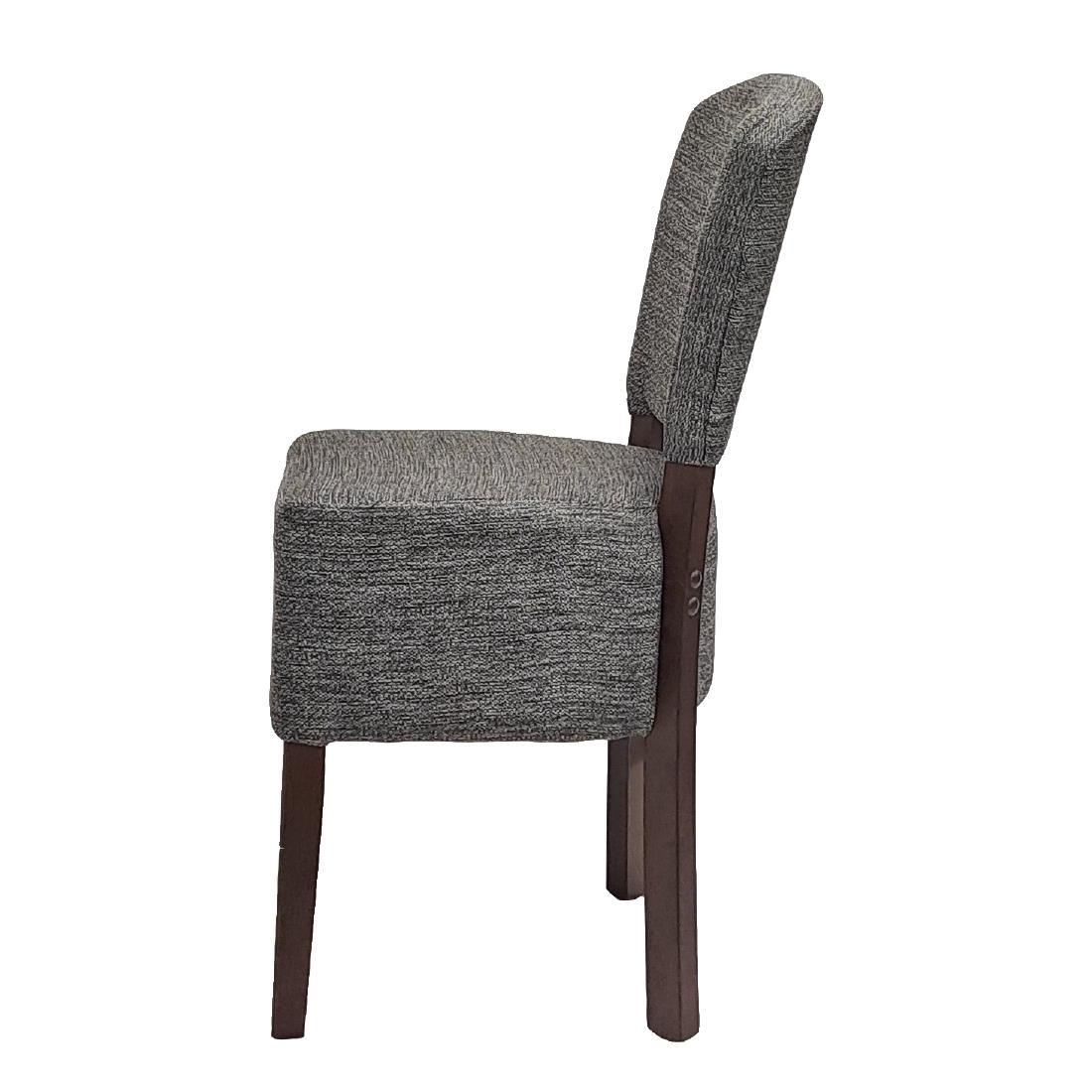 Hanoi Dining Chair In Dark Walnut with Shetland Smoke Seatpad (2 Pack) - Image 3