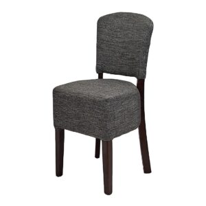 Hanoi Dining Chair In Dark Walnut with Shetland Smoke Seatpad (2 Pack)