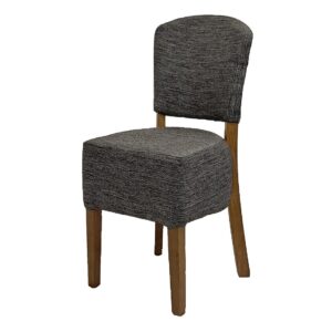 Hanoi Dining Chair In Weathered Oak with Shetland Smoke Seatpad (2 Pack)