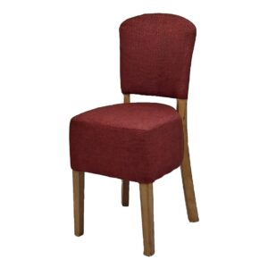 Hanoi Dining Chair In Weathered Oak with Shetland Scarlet Seatpad (2 Pack)