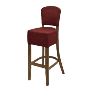 Hanoi Bar Chair in Weathered Oak with Shetland Scarlett