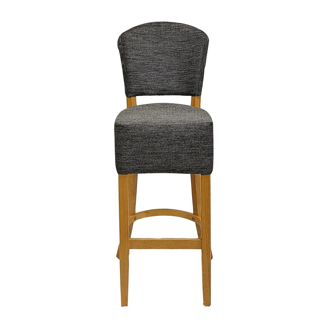 Hanoi Bar Chairs in Soft Oak with Shetland Smoke Seatpad - Image 3